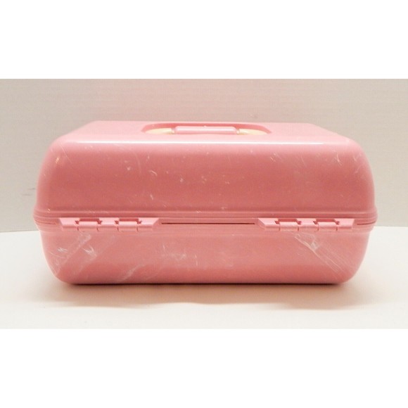 Caboodles On The Go Girl Pink Makeup Classic Carrying Case Box Marbleized Pink - Picture 3 of 14